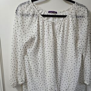 West Kei nice light top white with black dots size medium